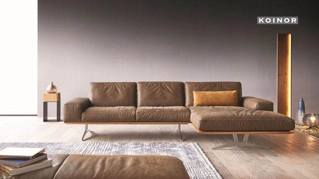 Koinor Sofa aus Leder in modernem Wohnraum mit Design-Charakter