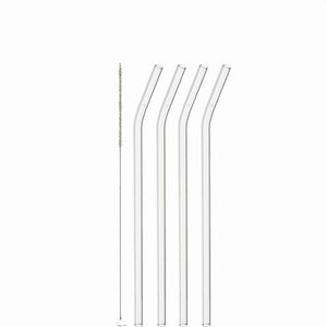 4 Glastrinkhalme + Bürste