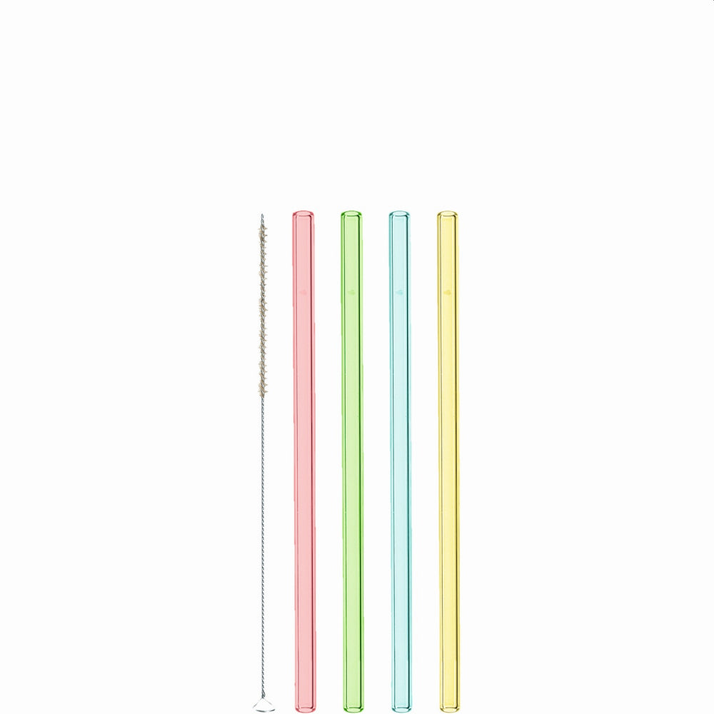 4 Glastrinkhalme + Bürste