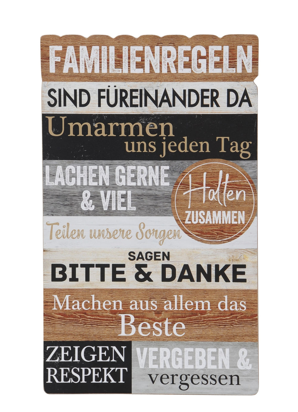Schild "Familienregeln"