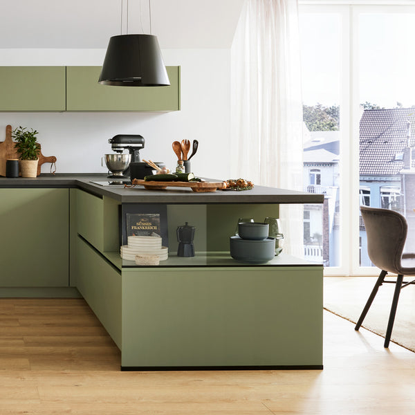 Culineo L-Küche in Olive Detailansicht
