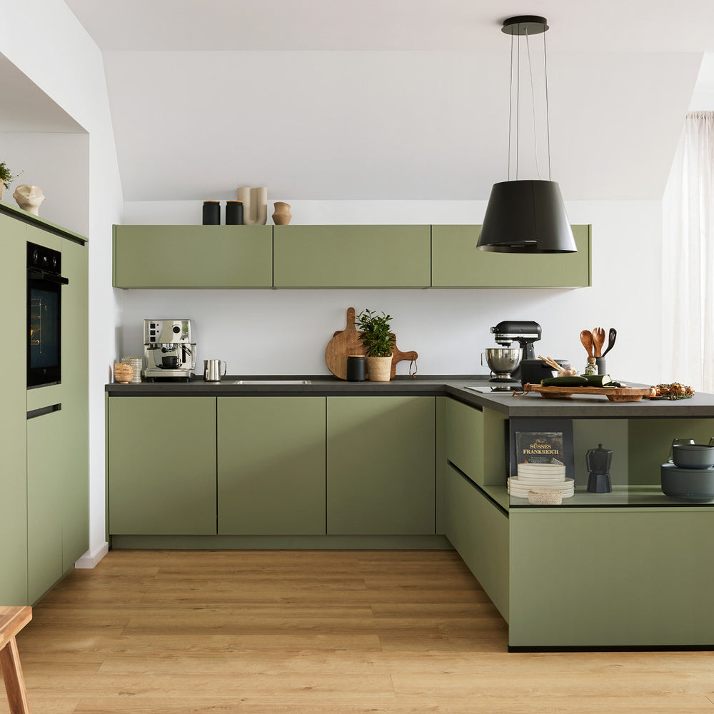 Culineo L-Küche in Olive 