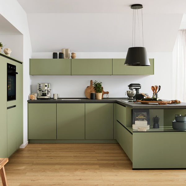 Culineo L-Küche in Olive 