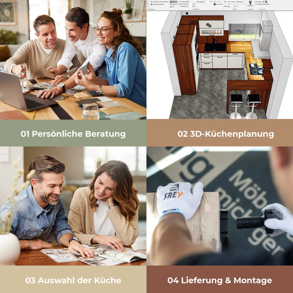 Küchenplanung in 4 Schritten bei FREY: Beratung bis Montage