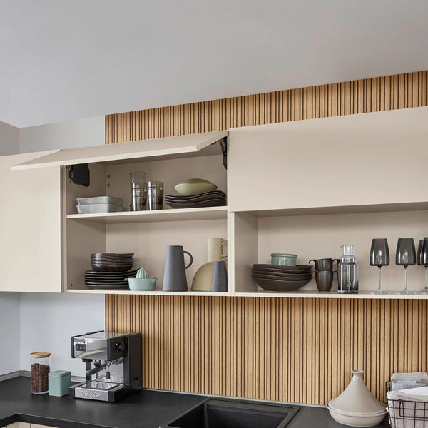 Nobilia U-Küche in Beige Hängeschränke
