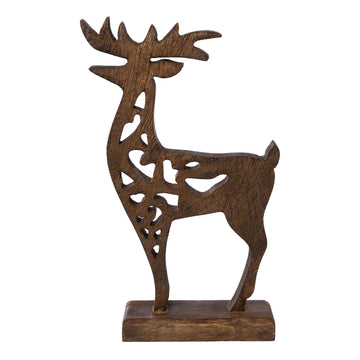Hirsch auf Holzbase 20cm