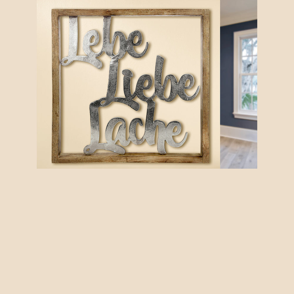 Holzrahmen "Lebe,Liebe,Lache"