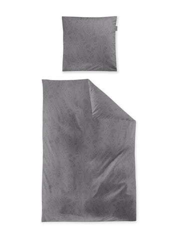RIO 8643 Jacquard Satin Bettwäsche 2-teilig, grafit mit Gräsermotiv