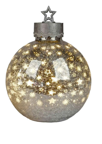 LED-Dekokugel STARS, 35 cm, silber