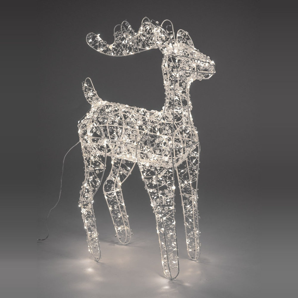 LED Hirsch mit Acrylperlen, 57 cm, warmweiß