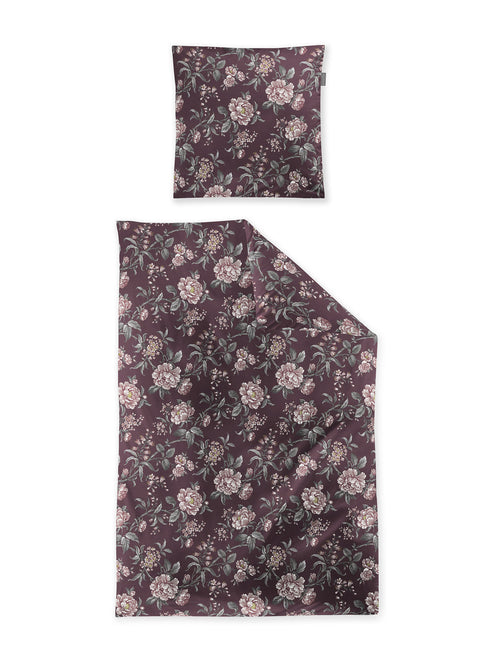 MERAN 8708 Edel-Feinbiber Bettwäsche 2-teilig, rot floral