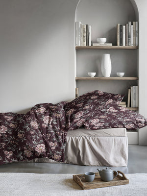 MERAN 8708 Edel-Feinbiber Bettwäsche 2-teilig, rot floral